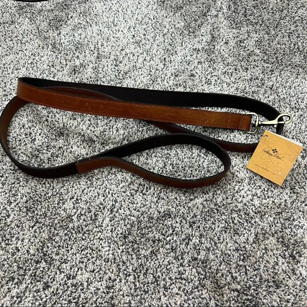 NWT PATRICIA NASH Tooled Florence 1” Leather Dog Leash
